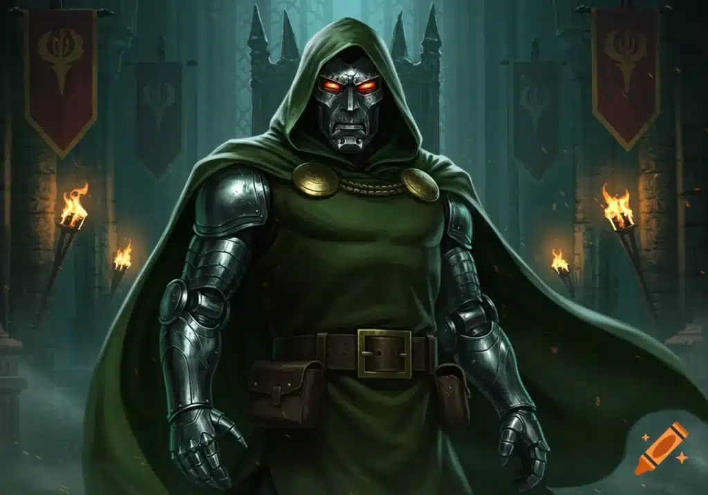 O visual clássico do Doutor Destino, com capuz verde e máscara metálica, chega finalmente às telas em Vingadores: Doomsday